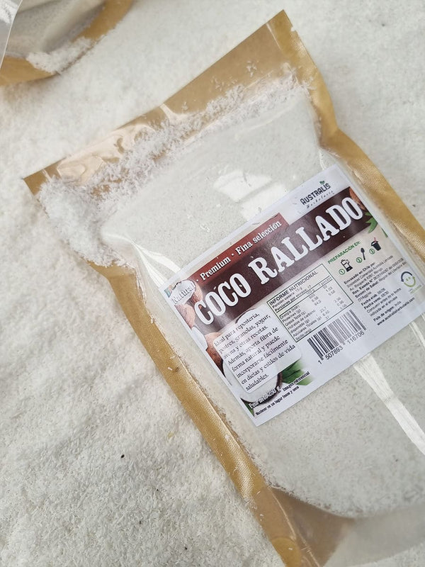 Coco rallado natural para repostería y postres caseros