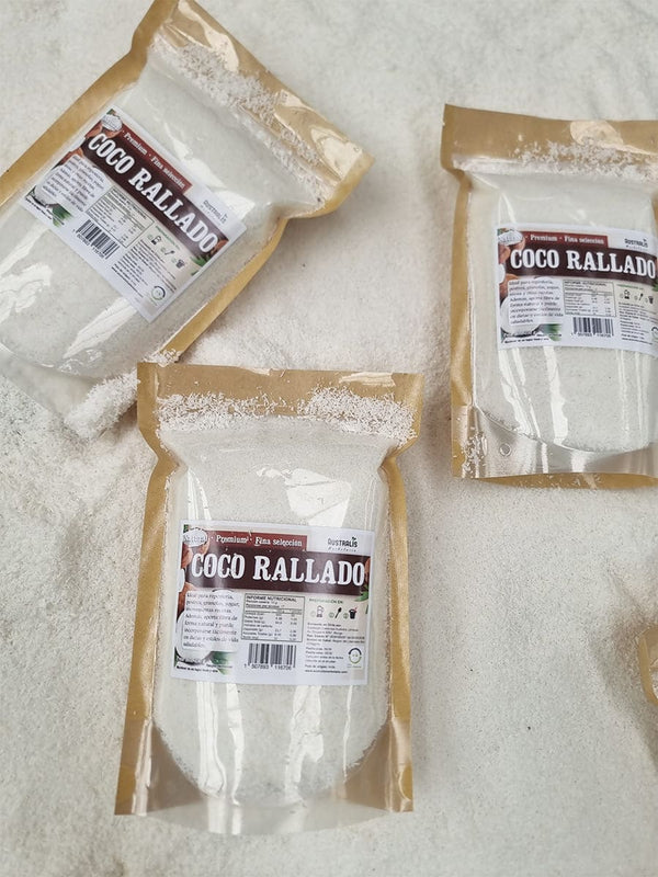 Coco rallado fino para galletas, queques y repostería