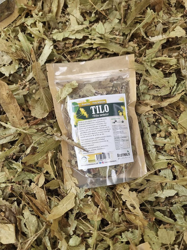 Primer plano de la textura natural del tilo deshidratado