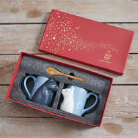 Tazas para Pareja con Diseño de Gatos y Detalle Romántico