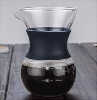 Cafetera Manual de Vidrio con Filtro de Acero Inoxidable Reutilizable