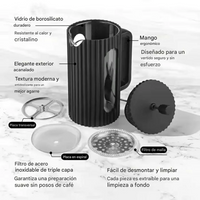 Prensa Francesa de Vidrio Borosilicato 600ml / 1000ml para Café y Té