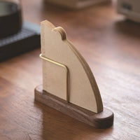 Porta Filtros de Café con Base de Madera y Soporte Metálico