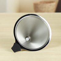 Filtro de Café Reutilizable de Acero Inoxidable Doble Capa con Soporte