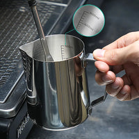 Jarra Espumadora de Leche de Acero Inoxidable con Medidor para Latte Art