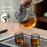 Tetera de vidrio elegante con separación de té en un clic