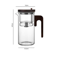 Tetera con Separador de Agua Interno y Filtro One-Click con Mango de Madera