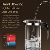 Tetera KAMJOVE de vidrio con infusor y filtro de presión resistente al calor