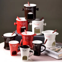 Taza para Derretir Chocolate con Base Portavela