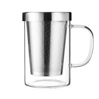 Taza para té de gran capacidad con filtro de acero inoxidable y tapa antipolvo