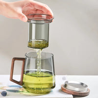 Taza GIANXI de alta calidad con mango de madera y filtro