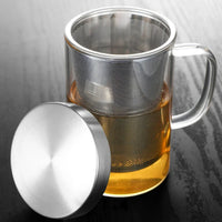 Taza para té de gran capacidad con filtro de acero inoxidable y tapa antipolvo