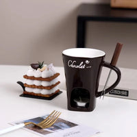 Taza para Derretir Chocolate con Base Portavela