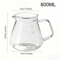 Jarra de Vidrio Timemore Resistente al Calor con Escala 600 ml