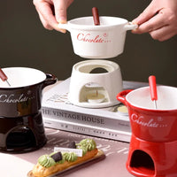 Taza para Derretir Chocolate con Base Portavela