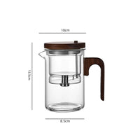 Tetera con Separador de Agua Interno y Filtro One-Click con Mango de Madera