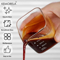 Jarra Medidora Cuadrada de Vidrio Borosilicato para Espresso con Boquilla