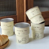 Taza de café de acero inoxidable de 300 ml con diseño decorativo