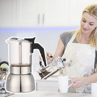 Cafetera Italiana de Alta Gama Moka en Acero Inoxidable