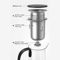 Tetera de vidrio 300 ml de un clic con infusor magnético