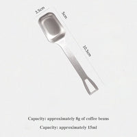 Cuchara Medidora de Café 8 g de Acero Inoxidable 304 con Mango Largo