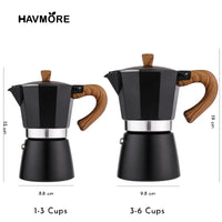 Cafetera Moka Italiana HAVMORE Clásica con Mango de Madera