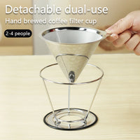 Filtro de Café Reutilizable de Acero Inoxidable Doble Capa con Soporte