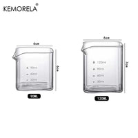 Jarra Medidora Cuadrada de Vidrio Borosilicato para Espresso con Boquilla