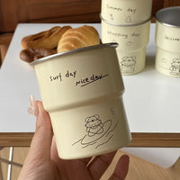 Taza de café de acero inoxidable de 300 ml con diseño decorativo