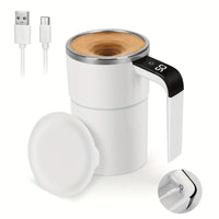 Taza Mezcladora Automática 380 ml con Pantalla LCD Recargable por USB