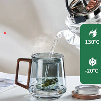 Taza GIANXI de alta calidad con mango de madera y filtro