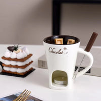 Taza para Derretir Chocolate con Base Portavela