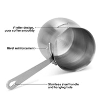 Cafetera Turca Alta Gama de Acero Inoxidable con Base para Inducción