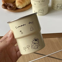 Taza de café de acero inoxidable de 300 ml con diseño decorativo