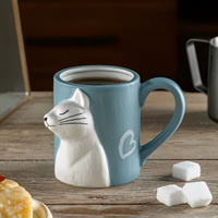 Tazas para Pareja con Diseño de Gatos y Detalle Romántico
