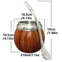 Set matero GAUCHO taza de acero inoxidable con bombilla y cepillo