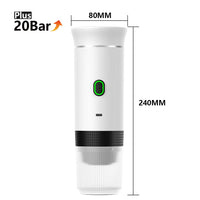 Cafetera exprés portátil eléctrica e inalámbrica para auto, hogar y camping para cápsulas y café molido