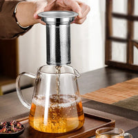 Tetera de vidrio de borosilicato con infusor de acero inoxidable