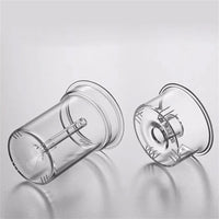 Tetera de Vidrio Estriada con Mango de Nogal Elegante