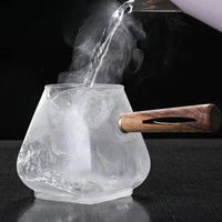 Tetera de Vidrio con Mango de Madera e Infusor Estilo Retro