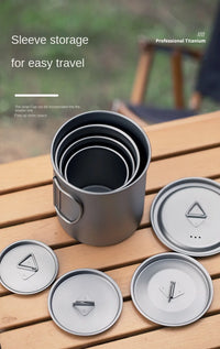 Taza Plegable de Titanio Puro Ligera y Portátil para Camping, Senderismo y Picnic