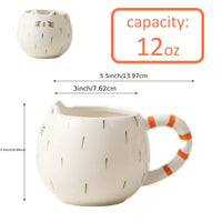 Taza de cerámica adorable con forma de gato de 300 ml