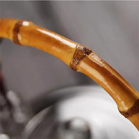 Tetera de vidrio 1350 ml con asa de bambú y filtro