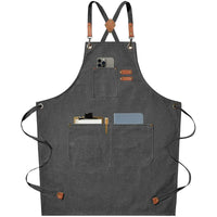 Delantal de trabajo unisex para cafetería, bar y cocina
