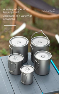 Taza Plegable de Titanio Puro Ligera y Portátil para Camping, Senderismo y Picnic