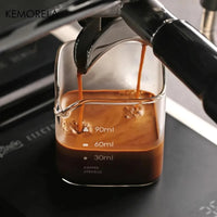 Jarra Medidora Cuadrada de Vidrio Borosilicato para Espresso con Boquilla