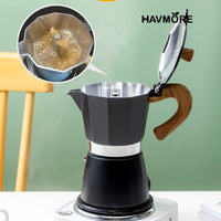 Cafetera Moka Italiana HAVMORE Clásica con Mango de Madera