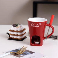 Taza para Derretir Chocolate con Base Portavela