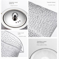 Tetera de Vidrio Elegante con Filtro y Diseño Martillado