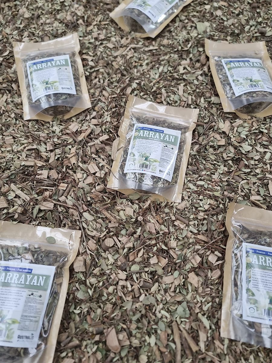 Hojas secas de arrayán para preparar infusión